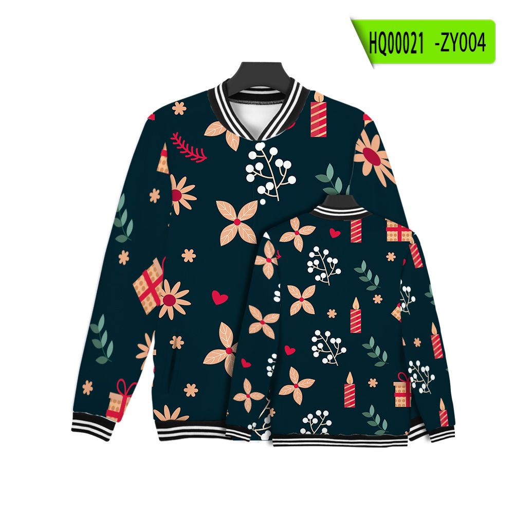 3D Digital Print Baseball Jacket With Button-Up Collar - Trendy Christmas & Casual Streetwear For Men & Women (XXS-4XL)_viptrois.com