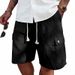 Men's Linen Blend Cargo Shorts With Drawstring Waist Multi-Pocket Workwear Casual Summer Shorts Breathable Beach Shorts_viptrois.com