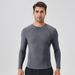 Men's Sports Fitness Wear Outdoor Training Tight Quick-drying T-shirt Top Breathable Running Fitness Long Sleeves_viptrois.com