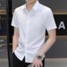CT High-End Ice Silk Cool Short Sleeve Slim Fit Casual Business Non-Iron Professional White Summer Men's Shirt_viptrois.com