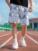 Unbeatable Quality Male Youth Fitness Running Sports Basketball Short Loose Versatile Printed Pentagram Pants_viptrois.com