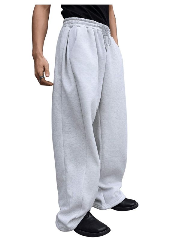 Men's Sweatpants Drawstring Straight Wide Leg Loose Pocket Trousers Casual Pants Sports Pants_viptrois.com