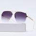 2025 New Metal Double Beam Half Frame Sunglasses Men's Driving Classic Vintage Plaid Printed Sunglasses_viptrois.com