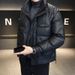 "Men's Slim-Fit Lightweight Down Jacket, 550FP Gray Duck Down Filled, Waterproof & Windproof Winter Coat With Stand Collar (Black/Green/Khaki)"_viptrois.com