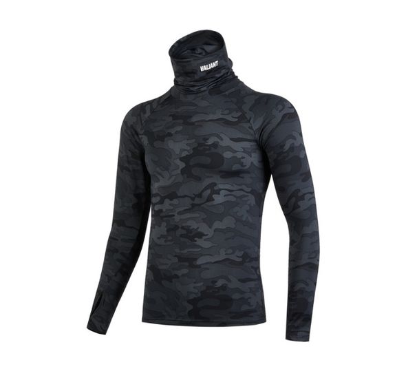 Men's Clothing Men's Fitness Clothes Long Sleeved Tights Running Compression Elastic Sports Quick Drying Clothes High Collar Basketball T Shirt_viptrois.com