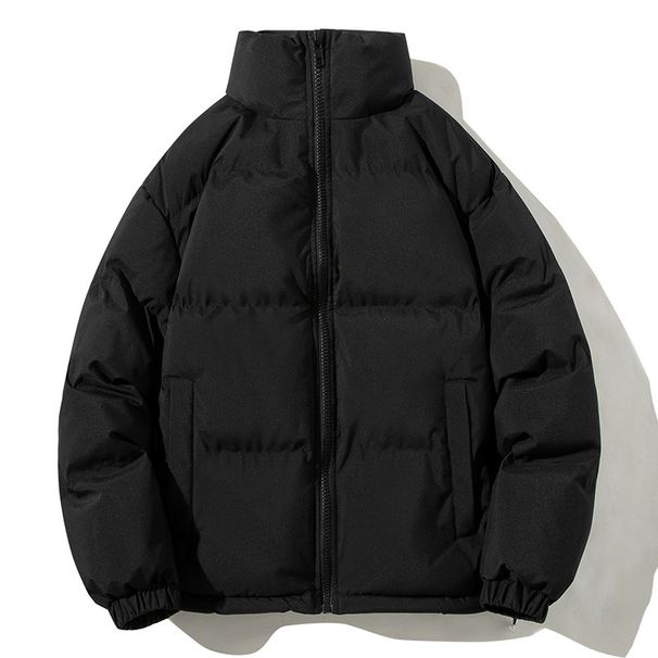 2025 Autumn And Winter Thickened Men's Casual Loose Stand-up Collar Solid Color Cotton-padded Bread Clothes Couple Warm Cotton-padded Jacket_viptrois.com