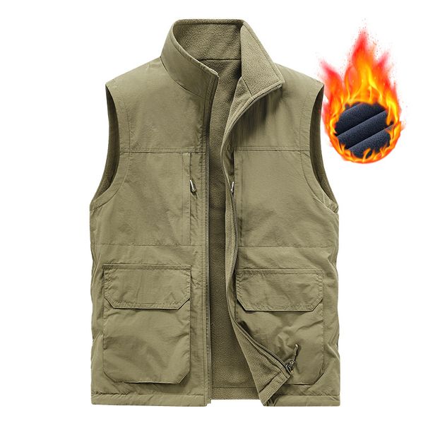 "Reversible Fleece Vest For Men – Double-Sided Outdoor Sleeveless Jacket With Thick Lining & Multi-Pockets (Warm & Stylish For Hiking)"_viptrois.com