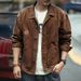 Men's Denim Jacket Brown Plus Size Tooling Men's Denim Jacket Men's Fashion_viptrois.com