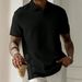 Minimalist Button-Up Short Sleeve Shirt – Men's Solid Color Casual Polo (Breathable Cotton, 6 Colors, S-XXXL) – Everyday Essential For Work & Leisure_viptrois.com