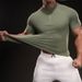Men's Custom-made Ice Silk Half-zip T-shirt, European And American Style, Quick-dry, Trendy Brand, Fitness, Summer,_viptrois.com