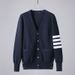New Spot Autumn TB JL Tide Brand Sweater Fashion Casual Couple Jacquard Four Bar Coat Knitted Cardigan_viptrois.com