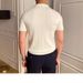 Men's Clothing Collar Sweater Short Sleeved Slim Trendy Striped Solid Color Lapel Pullover Sweater_viptrois.com