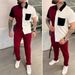 Men's Clothing Summer Color Matching 3D Printing Short Sleeved Trousers Trendy Casual Sports Suits_viptrois.com