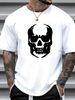 John Varvatos USA Skull Graphic T Shirt Distressed Mens Gray Size XL Versatile Comfortable Breathable Streetwear Stretched Summer Designer Clothes_viptrois.com