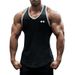 Muscle Fitness Vest Bodybuilding Dumbbell Men's Casual Sleeveless I-Back Slim Fit Elastic Bottom Shirt Sweat-absorbing And Breathable_viptrois.com