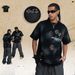 Washed Vintage 300g Spray Painted Motorcycle Letter Print Short Sleeve T-Shirt For Men And Women Street Style_viptrois.com