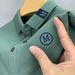 Men's Clothing Men's Summer Short Sleeve T-Shirt - Casual Loose Fit Breathable Polyester Top With Striped Pattern & Embroidered Detail_viptrois.com