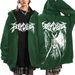 2023 New Hooded High Street Gothic Demon Print Sweatshirt Spring And Autumn Zipper Jacket Top_viptrois.com