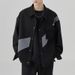 Contrasting Color Splicing Design Lapel Jacket Loose Autumn Korean Version Casual Coat Men_viptrois.com