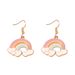 Japanese And Korean Cross Border Small Fragrance Style Sweet Style Pink Cute U Shaped Rainbow Cloud Style Alloy Oil Drop Earrings Simple Female_viptrois.com