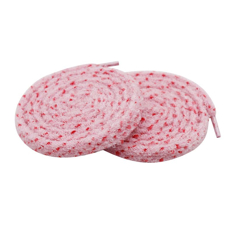 Fluffy Towel Shoelace Girl Fit Canvas Shoes High And Low Flat Shoe Rope_viptrois.com