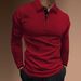 Men's Slim-Fit Long Sleeve Polo Shirt - Breathable & Stretchable, Moisture-Wicking For Gym, Work & Daily Wear_viptrois.com