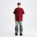 National Trend Brand Solid Color 285g Normal Collar Short Sleeve Loose Basic T-Shirt For Men_viptrois.com