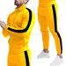 Men's Clothing Long Sleeve Pants Casual Sports Suit Spliced Stand-up Collar Slim Fit Men's Suit_viptrois.com