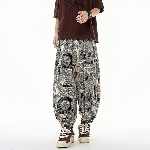 Pantalones De Pierna Recta Para Hombre, Estilo Vintage, Playa, Hawaianos, Estampados, Holgados, Cómodos, Transpirables, A La Moda, Casuales_viptrois.com