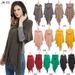 Unisex Cape Women's solid-colored striped fringed hooded cape_viptrois.com