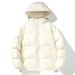 Unisex Winter Puffer Jacket – 90% White Duck Down, Detachable Hood, 3 Colors (Black/Cream/Lavender)_viptrois.com