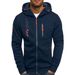 Men's Zip-Up Hoodie – Slim Fit Pullover With Side Pockets, Lightweight Poly-Cotton Blend For Gym & Casual Wear (White, Gray, Black, Navy) – S To Xxxl_viptrois.com