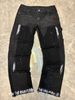 Men's Clothing Men's Denim Cargo Pants, European And American Fashion, Popular On Instagram Style, Stretch Patch Denim Layered Flared Pants 06_viptrois.com