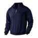 Textured Jacquard Half-Zip Sweatshirt – Modern Relaxed Fit Pullover With Stand Collar & Breathable Polyester Blend (S-XXXL)_viptrois.com
