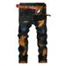 Jeans Men's Ripped European And American Old Straight Jeans Men's Retro Pants_viptrois.com