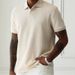Men's Solid Color Collared Button Down Short Sleeved Shirt Casual Everyday Style_viptrois.com