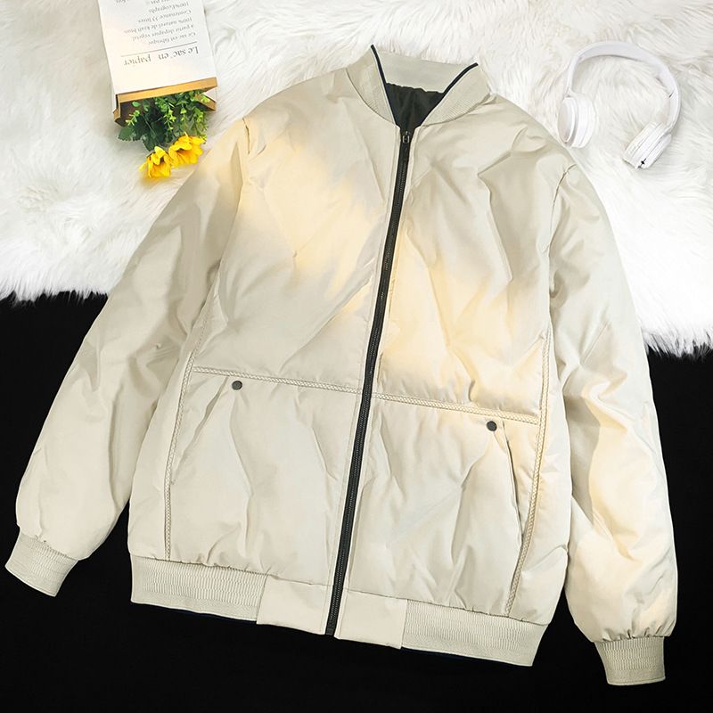 Large Size Cotton-padded Men's Loose Baseball Collar Cotton-padded Jacket Thickened Couple Cotton-padded Jacket_viptrois.com