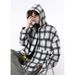 Men's Plaid Flannel Shirt Jacket, Thickened Brushed Fleece Hooded Overshirt With Streetwear Style, Long Sleeve Casual Layering Piece (S-3XL)_viptrois.com