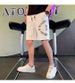 Summer Men's White Casual Loose Sports Pants Trendy Brand Versatile Printed Five Point Outerwear Mid Length Shorts_viptrois.com