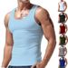 2024 New Men's Summer Trendy Hurdling Sports and Leisure Bottom Sleeveless Tank Top for Men_viptrois.com