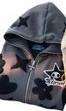 2025 New Star Pattern Print Full Face Zipper Sweater Harajuku Zipper To Top Hoodie Sweater Jacket_viptrois.com