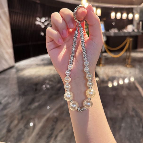 Super Flash Diamond Keychain Pendant Anti Fall Chain Special Shaped Pearl Bow Pendant Mobile Phone_viptrois.com