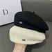New Black Elegant Beret For Women, Face Slimming, Versatile Spring Summer Breathable Thin Decorative Artist Hat_viptrois.com