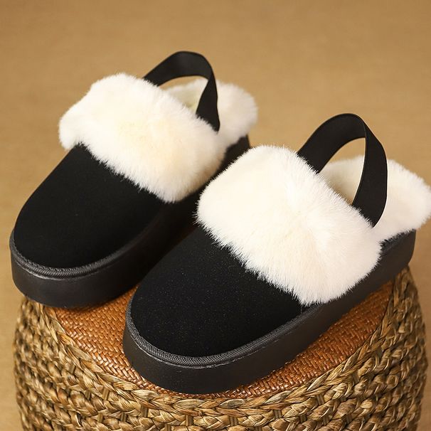 Women's snow boots two wear half support women's thick soles women plus cashmere warm wear plush elastic band_viptrois.com