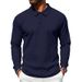 Men's Loose Fit Jacquard Polo Shirt With Lapel Collar - Business Casual Ribbed Knit Top For Office & Commute_viptrois.com