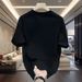 Letter Short Sleeved T-shirt For Men's Summer Wear, Heavyweight Loose Fitting Youth Round Neck Clothing, Trendy Brand New Trend_viptrois.com