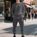 Men’s Loose-Fit Jacquard Sweatshirt Set – Casual Workwear & Commuter Outfit For Autumn/Winter (Black/White/Army Green, M-XXXL)_viptrois.com