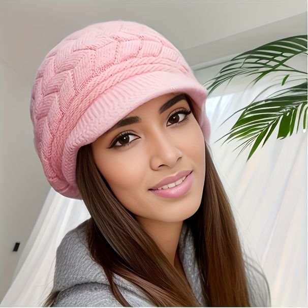 Warme Retro-Strickmütze Für Damen Im Winter, Laufen Bei Kaltem Wetter, Camping, Modische Skimütze Mit Sonnenhut_viptrois.com
