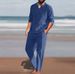 Men's Clothing Casual Solid Color Pocket Elastic Cotton And Linen Suit_viptrois.com