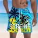 Men's 3D Digital Print Beach Shorts Tropical Sunset Palm Tree Design Quick-Dry Lightweight Swim Trunks Casual Vacation Wear_viptrois.com